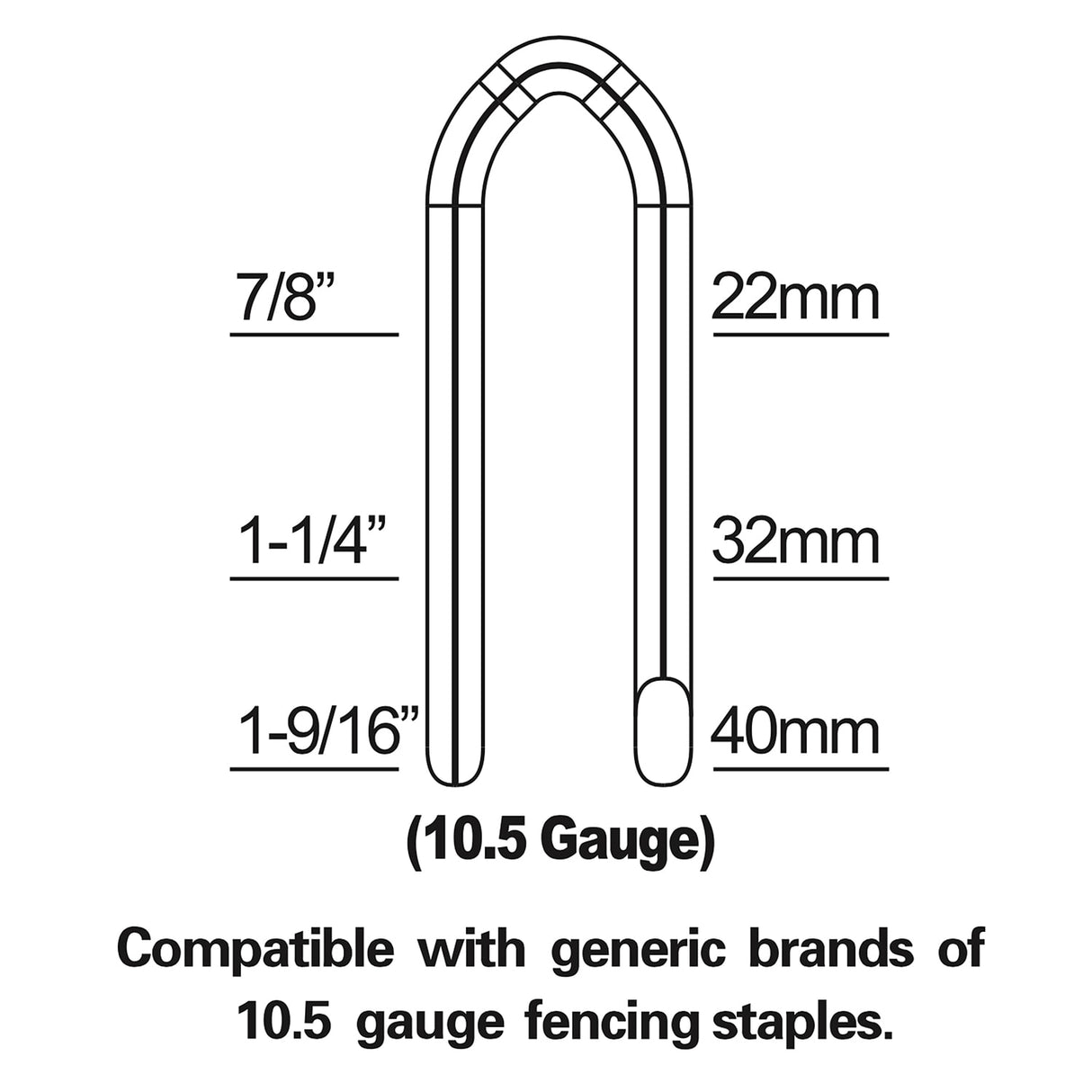 10.5-Gauge Round Fencing Pneumatic Stapler PFS105