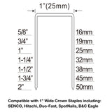 16-Gauge 1-in Wide Crown Construction Pneumatic Stapler PWC50