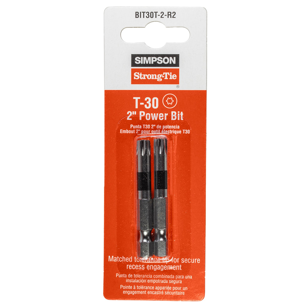 2-in T30 6-lobe Screwdriver Bit Set (2-Piece) BIT30T-2-R2