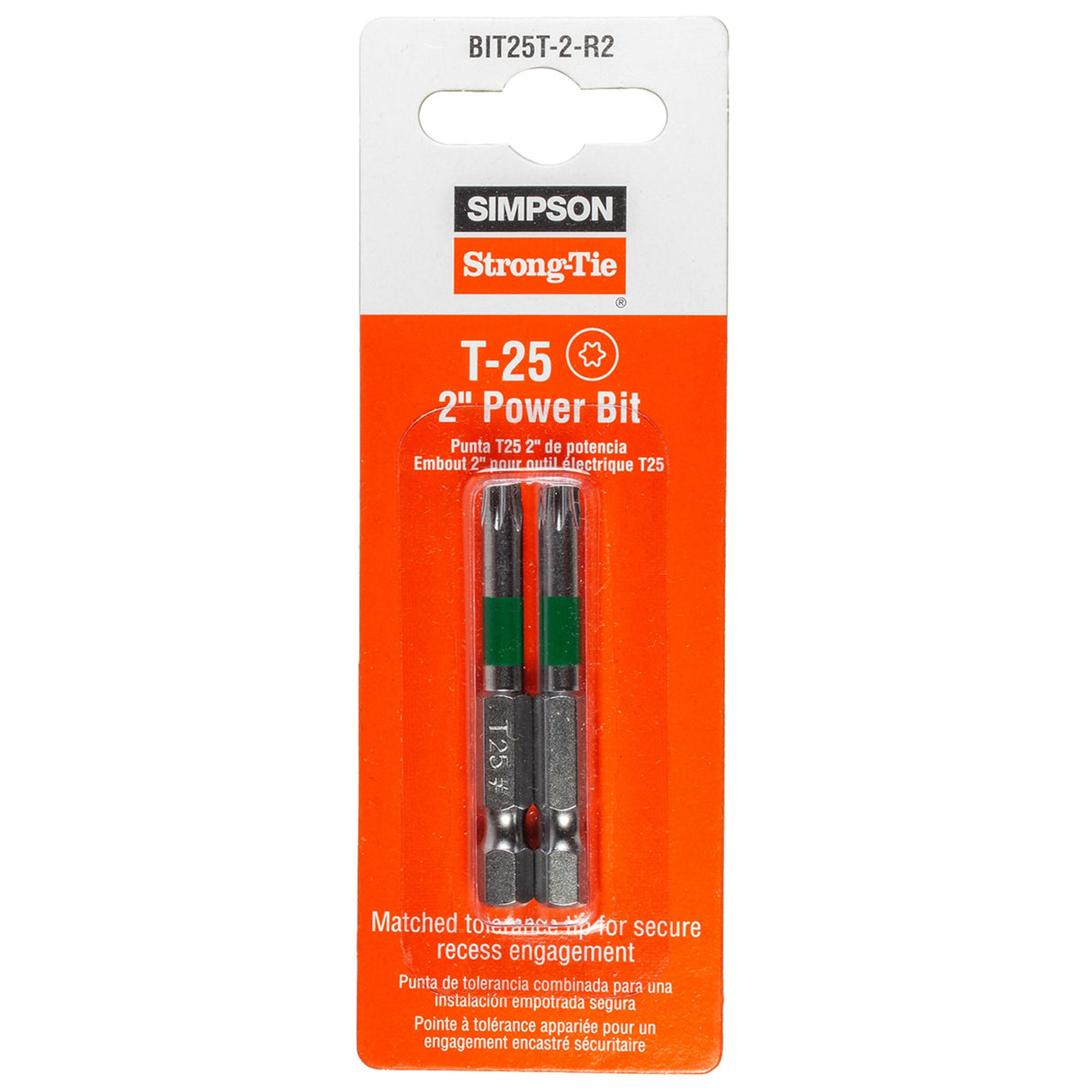 2-in T25 6-lobe Screwdriver Bit Set (2-Piece) BIT25T-2-R2