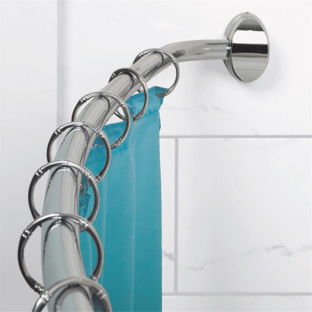 Shower Curtain Rod Curved Single Chrome Plated Aluminum 35603SS06