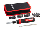 26-Piece Bi-material Handle Ratcheting Multi-bit Assorted Drive Screwdriver Set CMHT68001