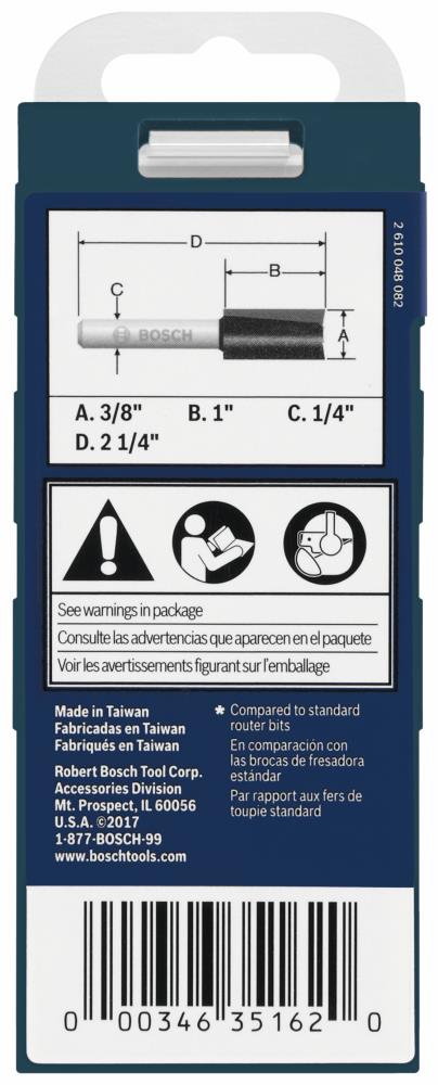 3/8-in Carbide-Tipped Straight Router Bit 85225MC