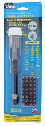 33-Piece Acetate Handle Multi-bit Assorted Drive Screwdriver Set 35-934