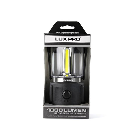 1000 Lumens Camping Lantern - Variable Dial Control, Rugged & Durable, LED Bulb, Battery Powered, Water Resistant, Black Finish LP371