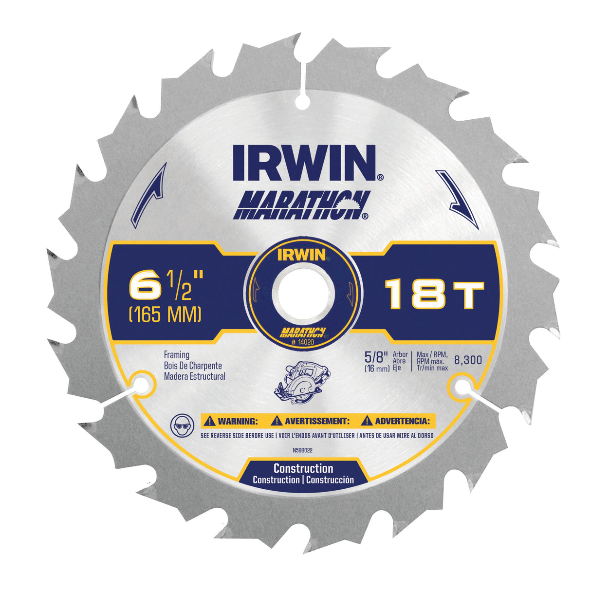 6-1/2-in 18-Tooth Rough Finish Carbide Circular Saw Blade IWAS61218L