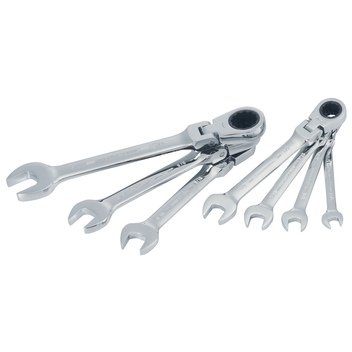 7-Piece Set Standard (SAE) Flexible Head Ratchet Wrench CMMT87010