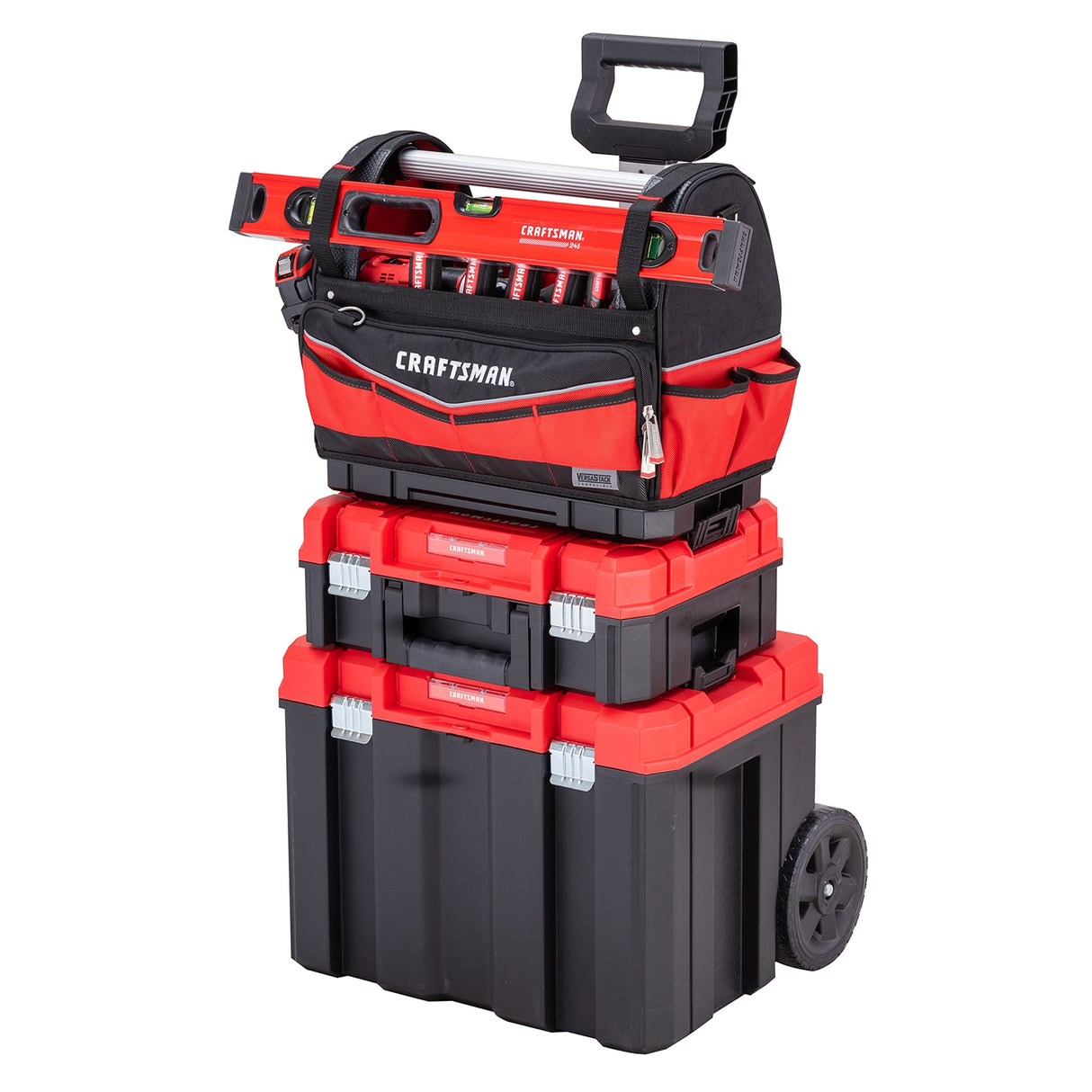 VERSASTACK Red and Black Polyester 17-in Tool Tote CMST17621