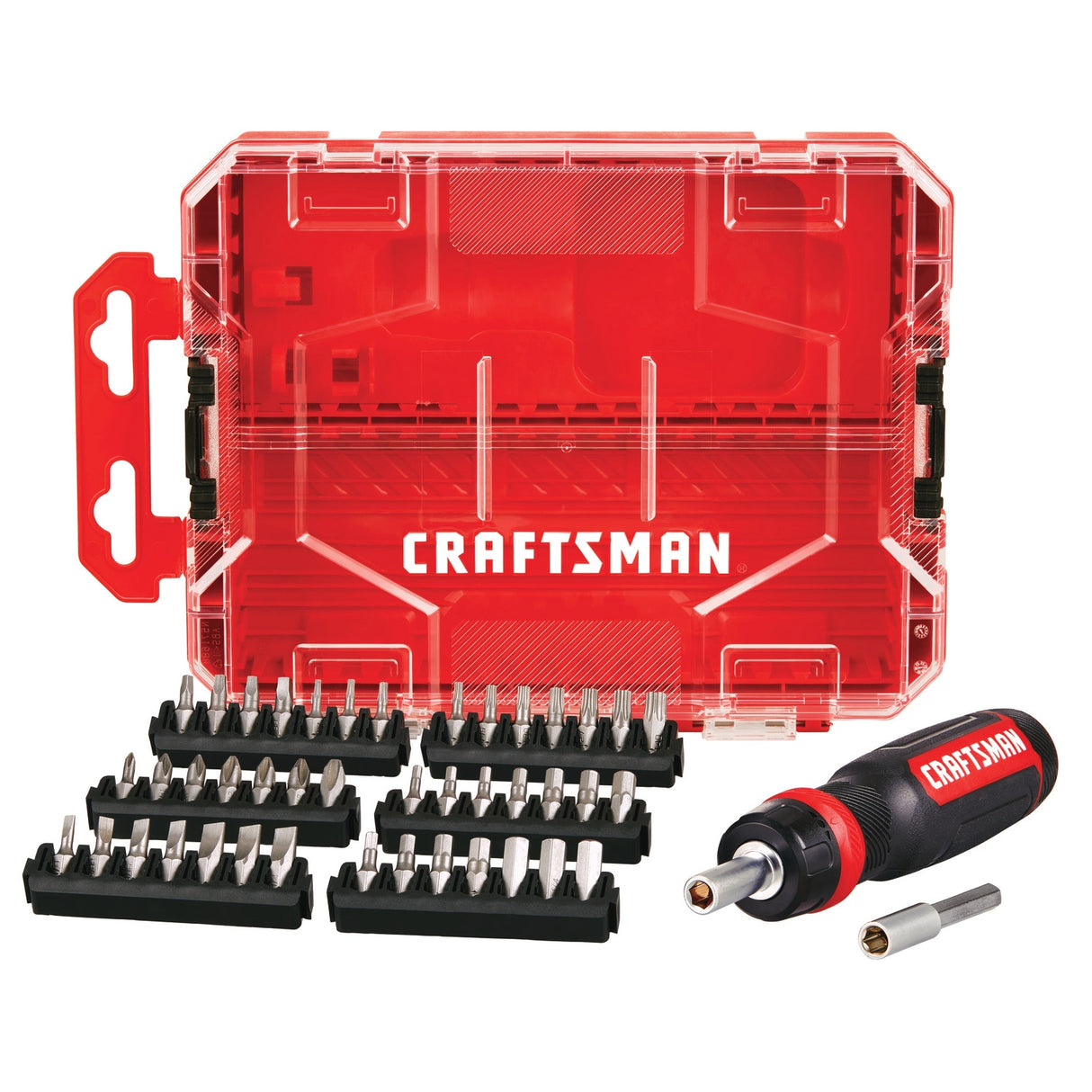 VERSASTACK 44-Piece Bi-material Handle Magnetic Ratcheting Multi-bit Assorted Drive Screwdriver Set CMHT68017