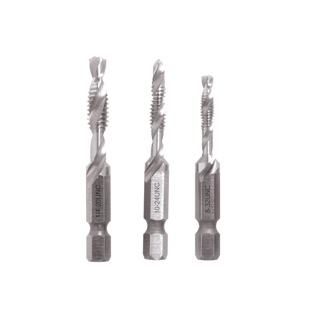 Drill Tap 3-Piece 2-1/4-in High-speed Steel Jobber Length Twist Drill Bit DTAPKIT3