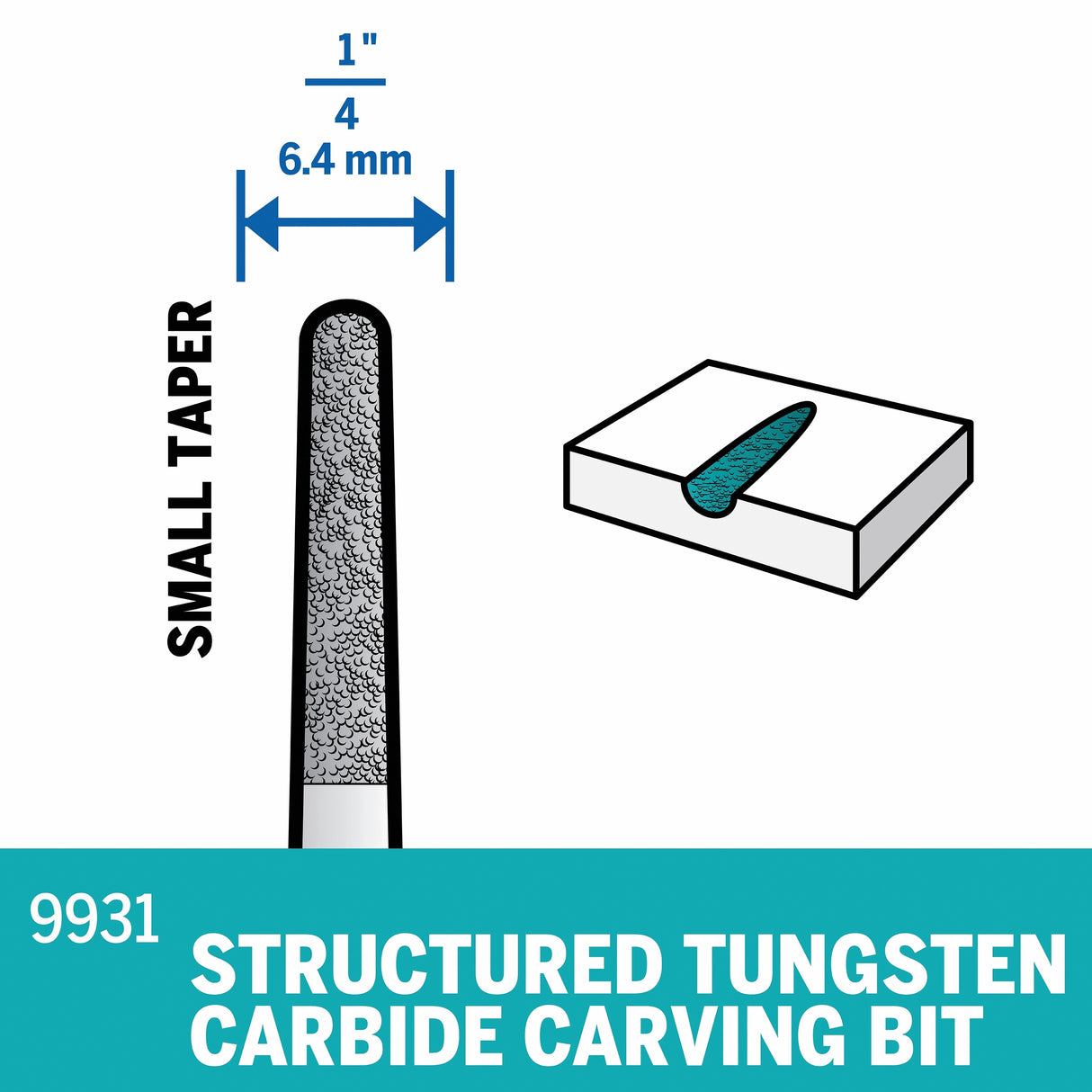 Tungsten Carbide 1/4-in Cutting Bit Accessory 9931-03