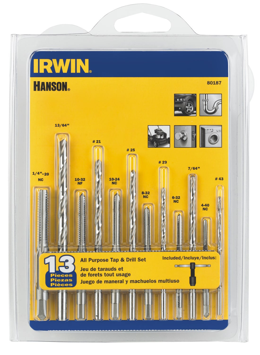 HANSON 13-Pack SAE Tap and Drill Set 80187