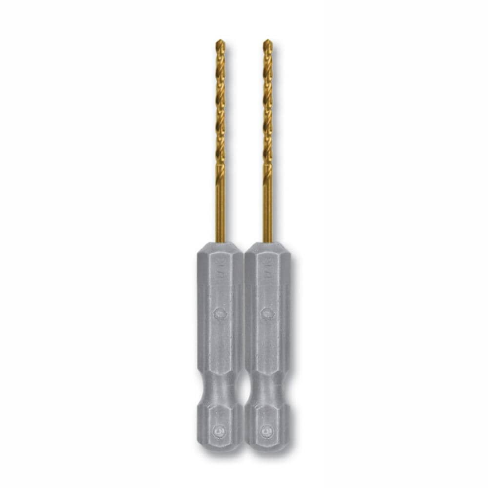 2-Piece 1/16-in x 2-1/2-in Titanium Coated Hss Jobber Length Twist Drill Bit 80850