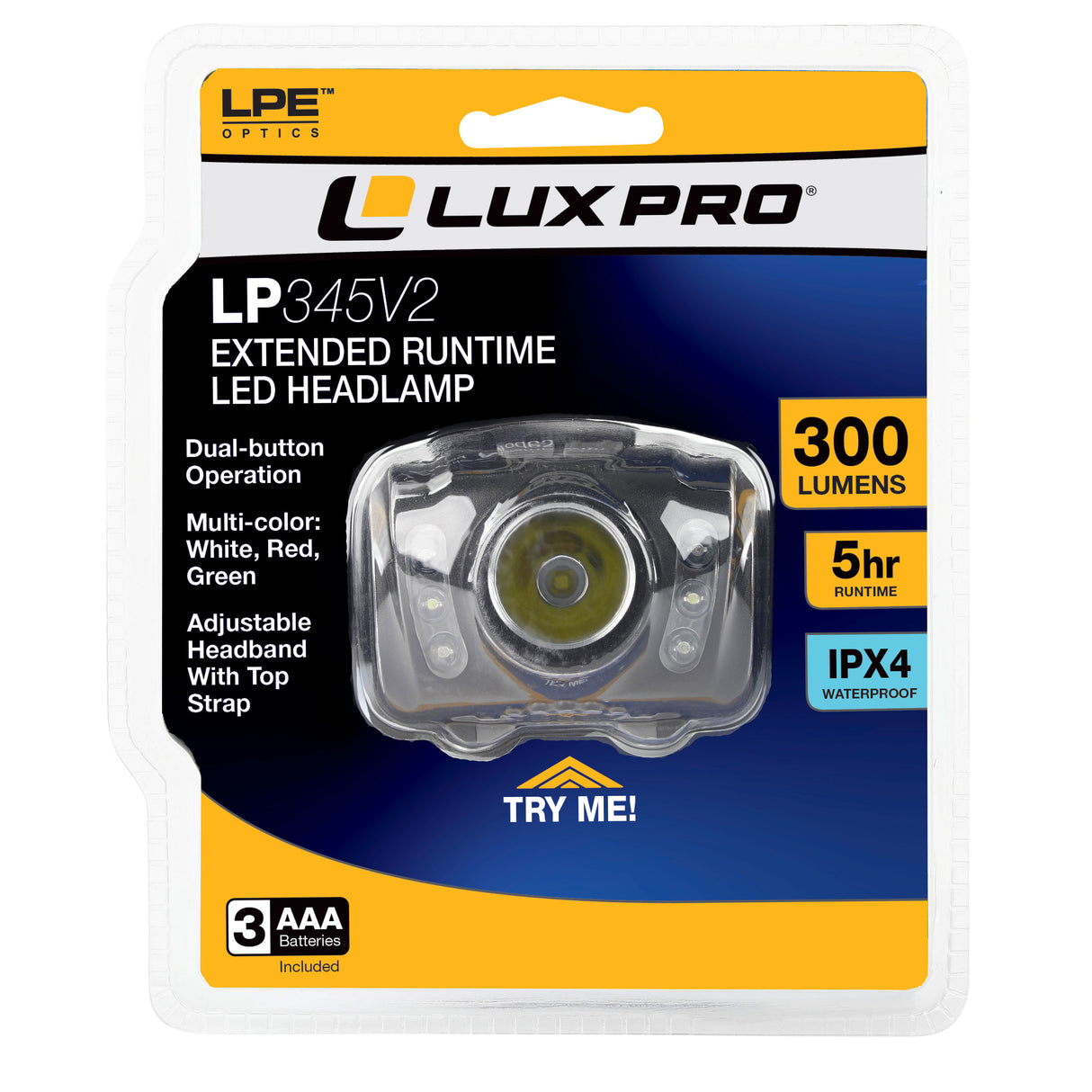 303-Lumen LED Headlamp (Battery Included) LP345V2