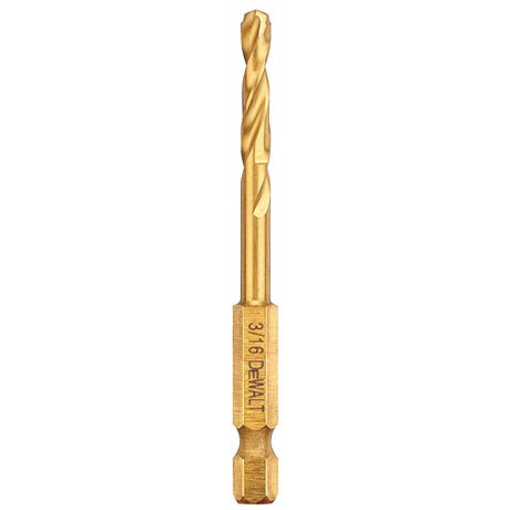 3/16-in x 29Mm Titanium Nitride Coated Hss Jobber Length Twist Drill Bit DD5112