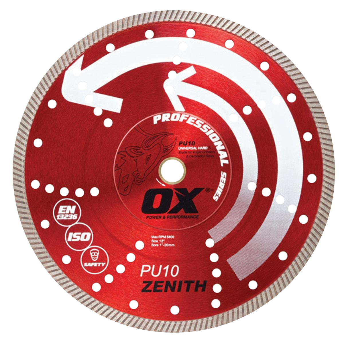 Pro 12-in Wet/Dry Continuous Rim Diamond Saw Blade OX-PU10-12