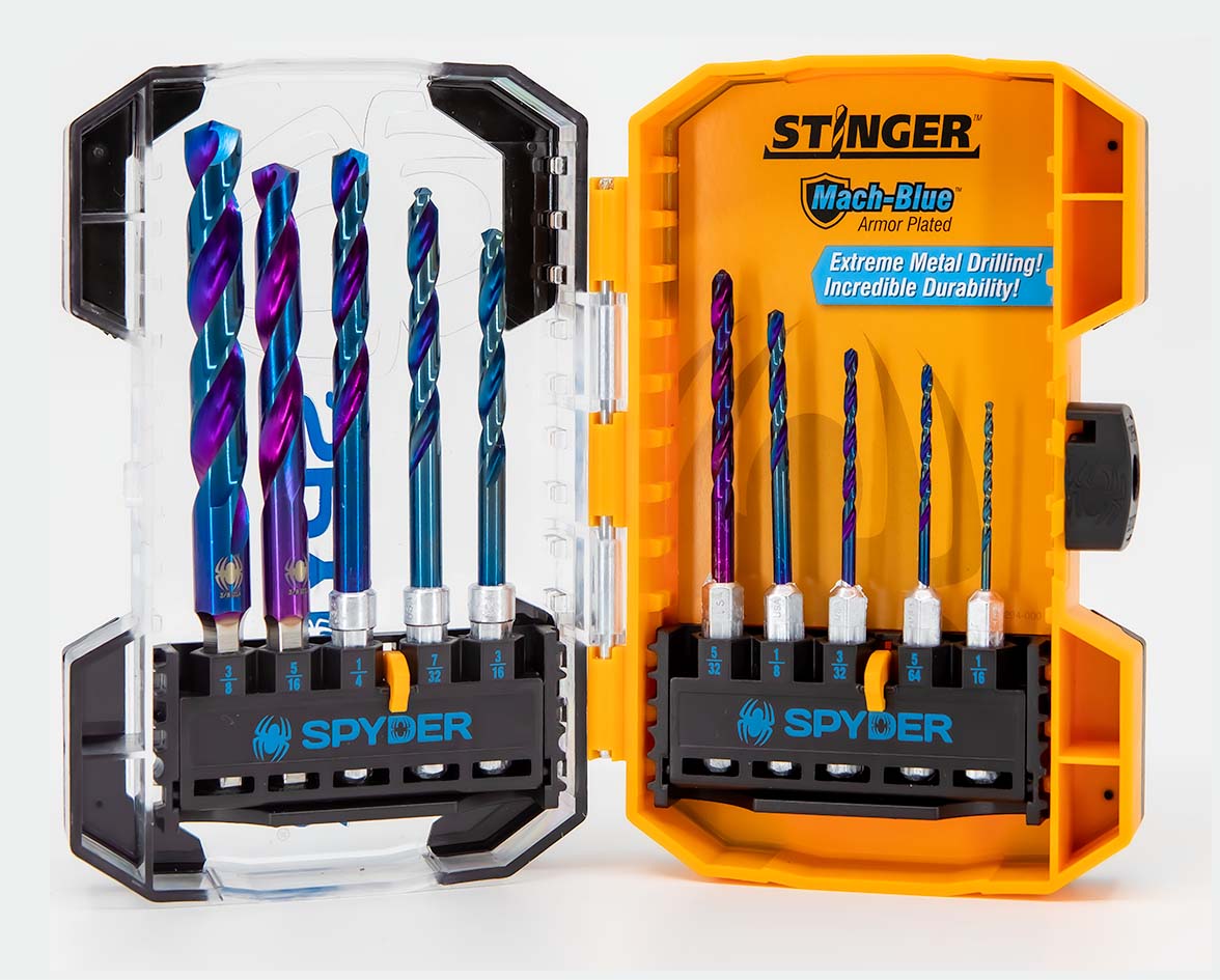 Stinger Mach-Blue 10-Piece Assorted x High-speed Steel Jobber Length Twist Drill Bit Set 19017