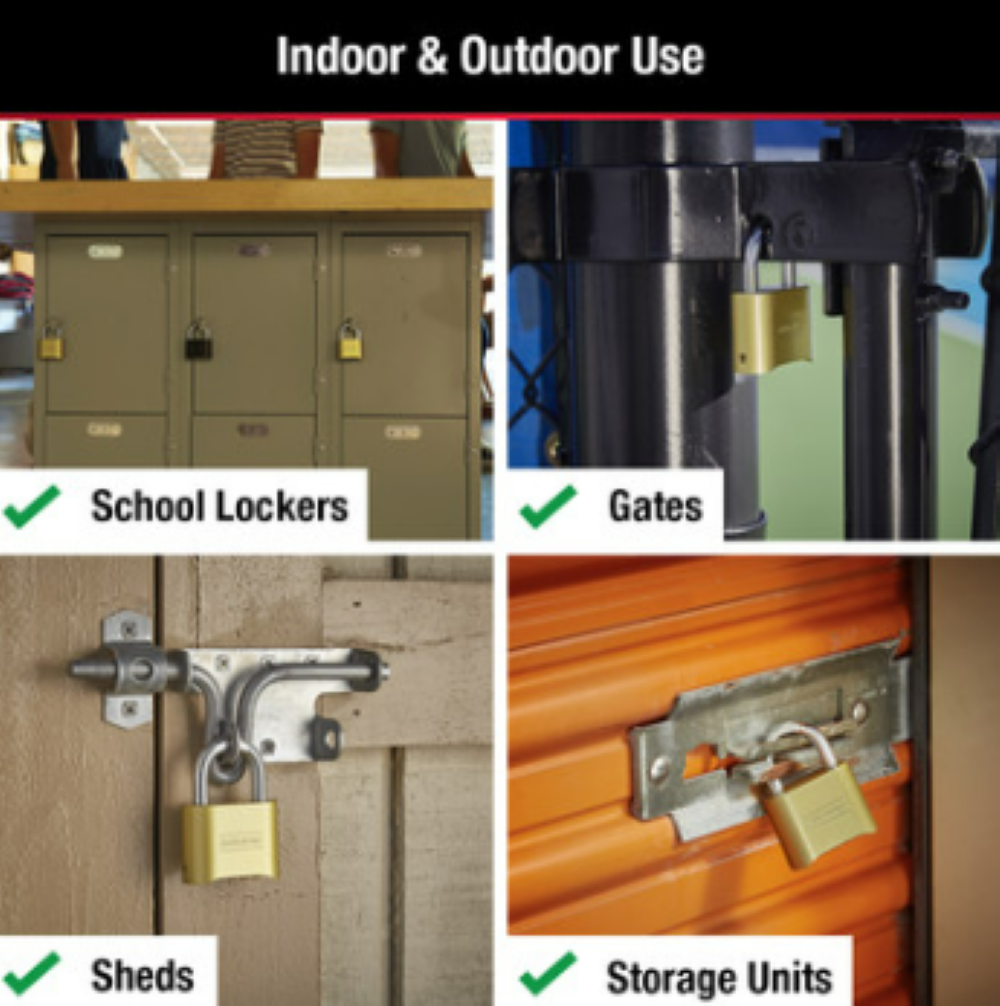 2" Padlock Combination Wide Resettable Brass Commercial Carded 175DCOM