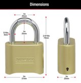 2" Padlock Combination Wide Resettable Brass Commercial Carded 175DCOM