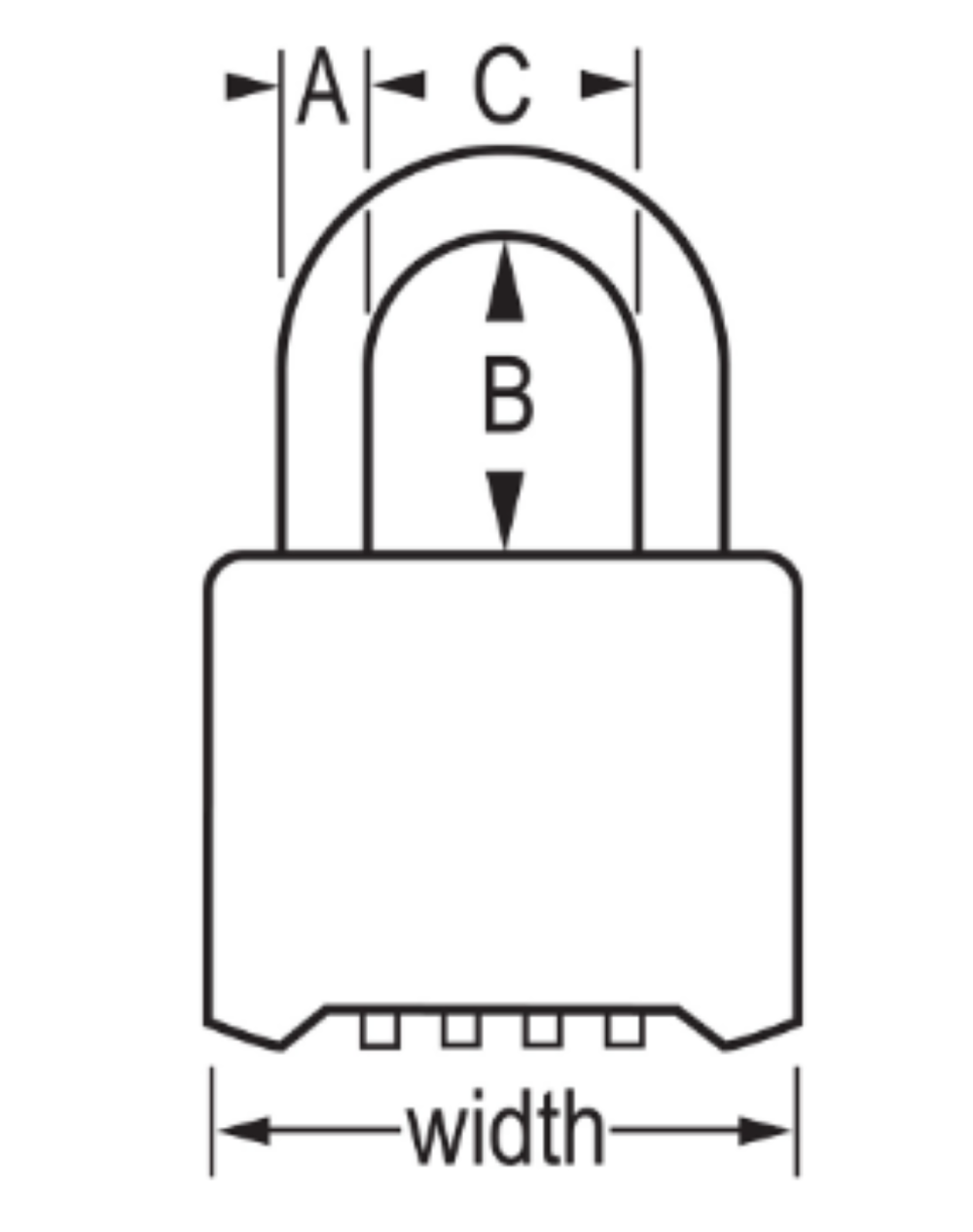 2" Padlock Combination Wide Resettable Brass Commercial Carded 175DCOM