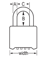 2" Padlock Combination Wide Resettable Brass Commercial Carded 175DCOM