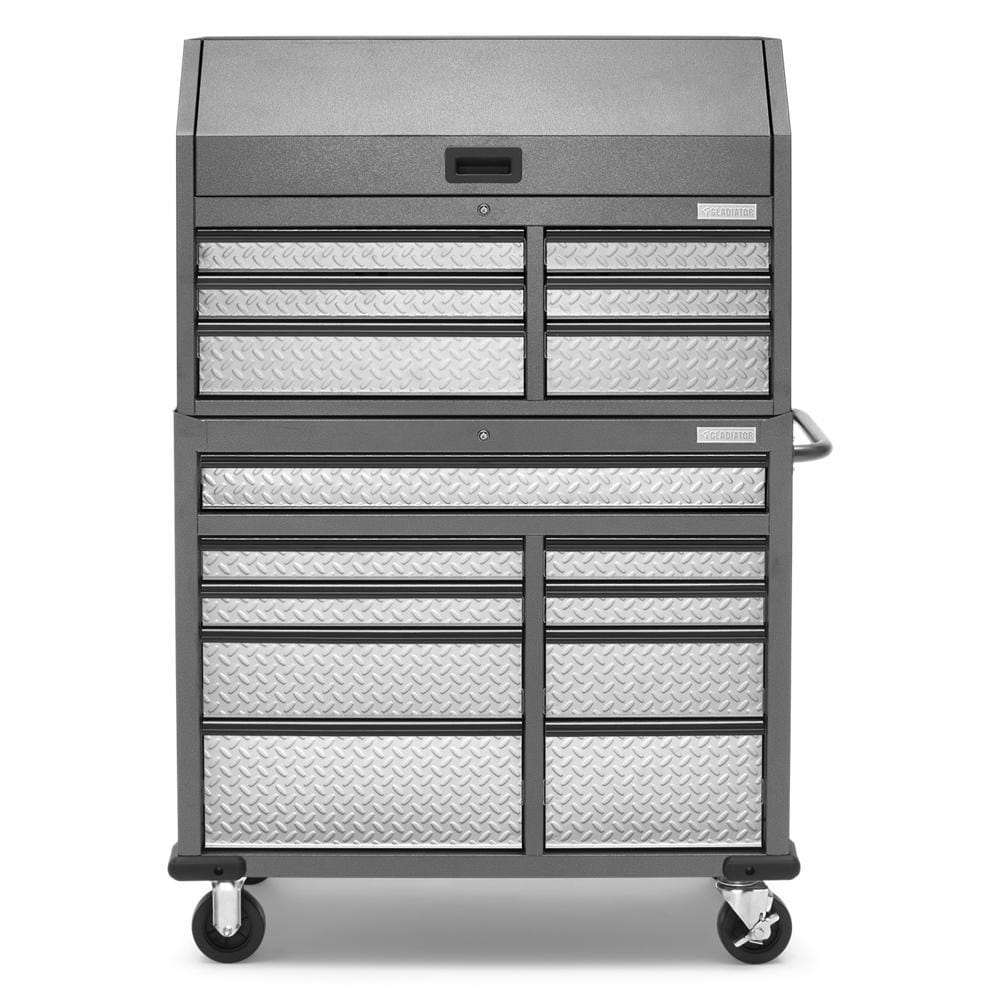 Premier 41-in W x 63-in H 15 Friction Stainless Steel Tool Chest Combo (Silver) GATC4115JG