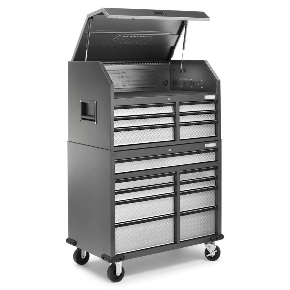 Premier 41-in W x 63-in H 15 Friction Stainless Steel Tool Chest Combo (Silver) GATC4115JG