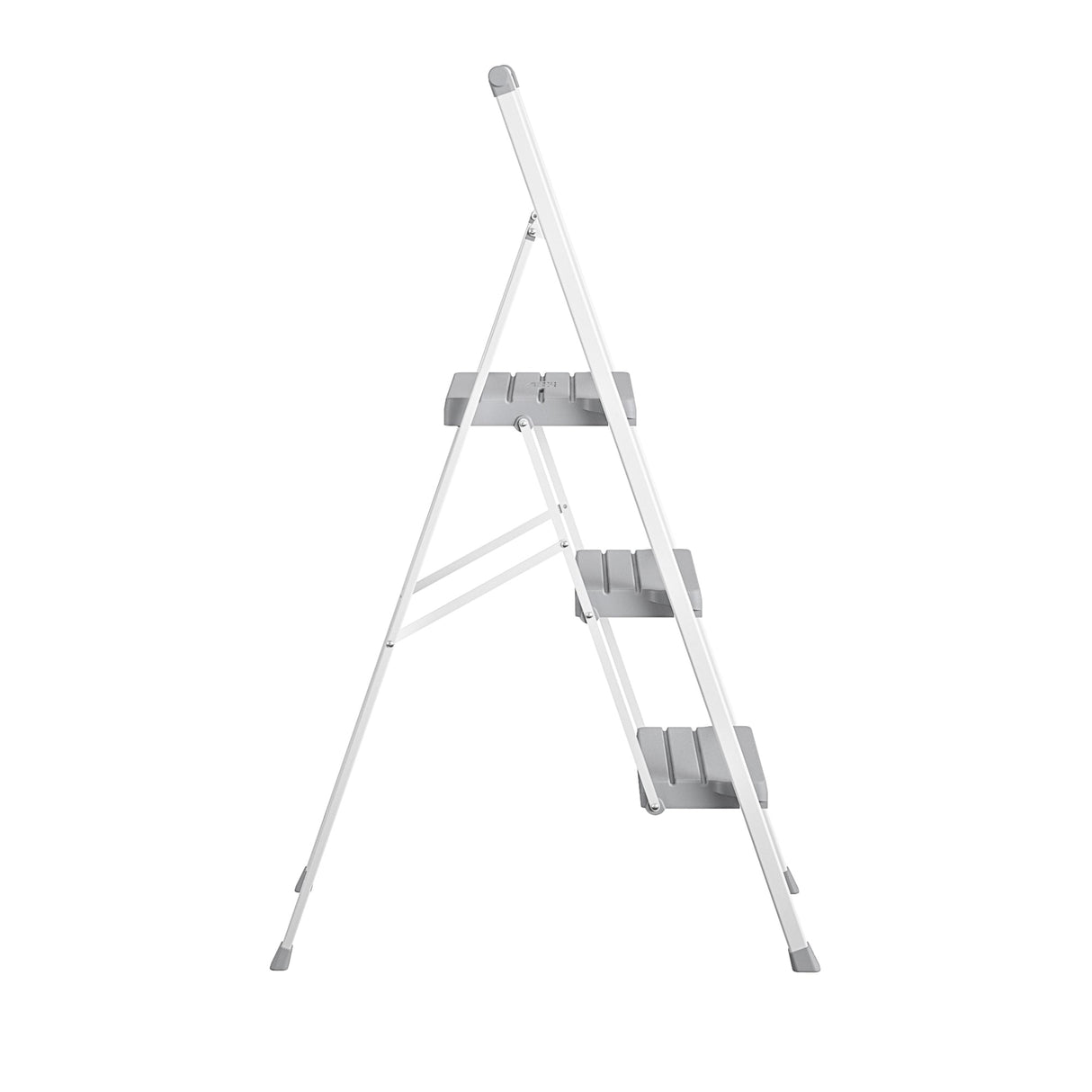 3-Step 225-lb Capacity Gray Steel Foldable Step Stool 11445WHG6