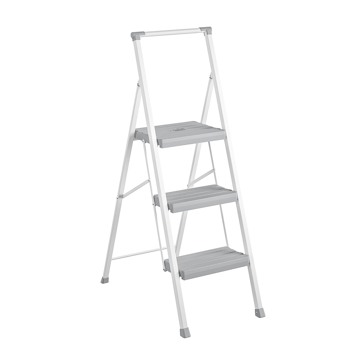 3-Step 225-lb Capacity Gray Steel Foldable Step Stool 11445WHG6