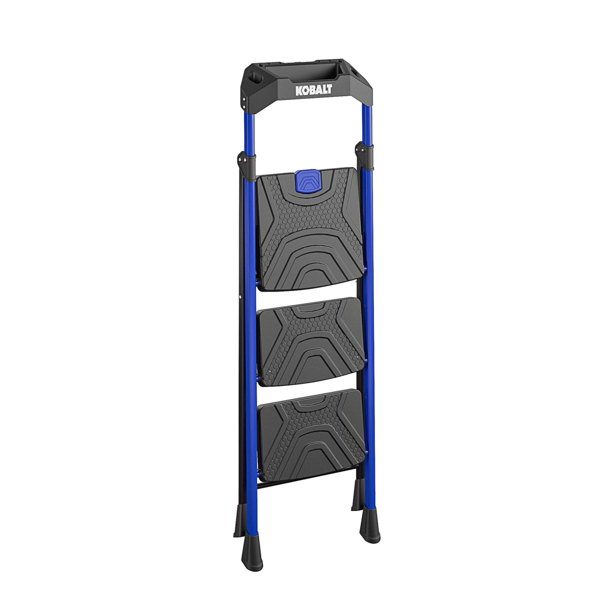 3-Step 300-lb Capacity Black Steel Foldable Step Stool 11459BLU2