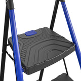 3-Step 300-lb Capacity Black Steel Foldable Step Stool 11459BLU2