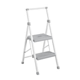 2-Step 225-lb Capacity Gray Steel Foldable Step Stool 11345WHG8