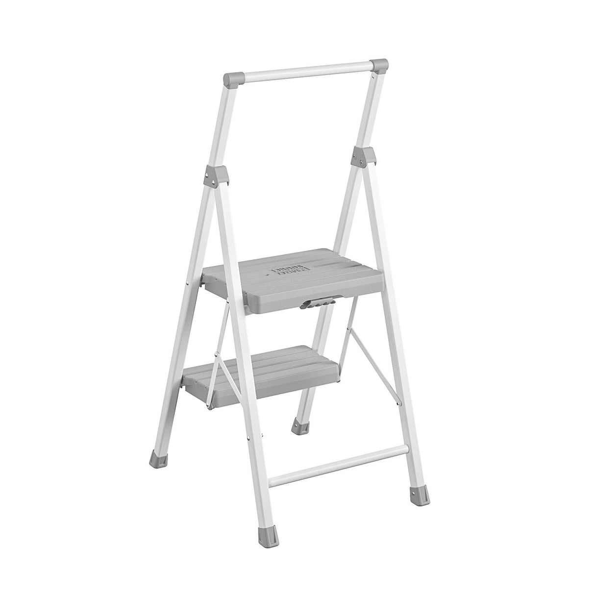 2-Step 225-lb Capacity Gray Steel Foldable Step Stool 11345WHG8