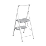 2-Step 225-lb Capacity Gray Steel Foldable Step Stool 11345WHG8