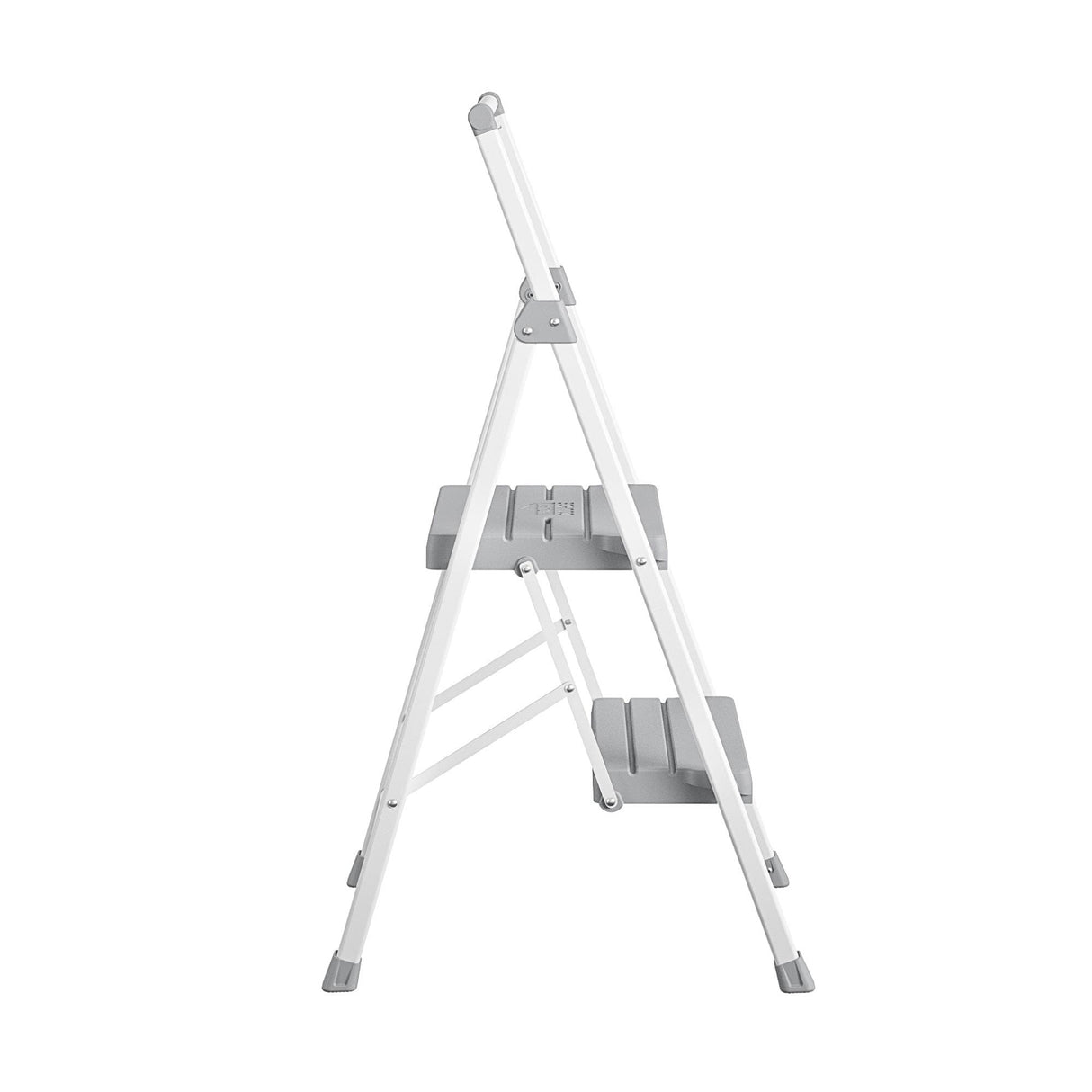 2-Step 225-lb Capacity Gray Steel Foldable Step Stool 11345WHG8