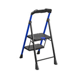 2-Step 300-lb Capacity Black Steel Foldable Step Stool 11359BLU4