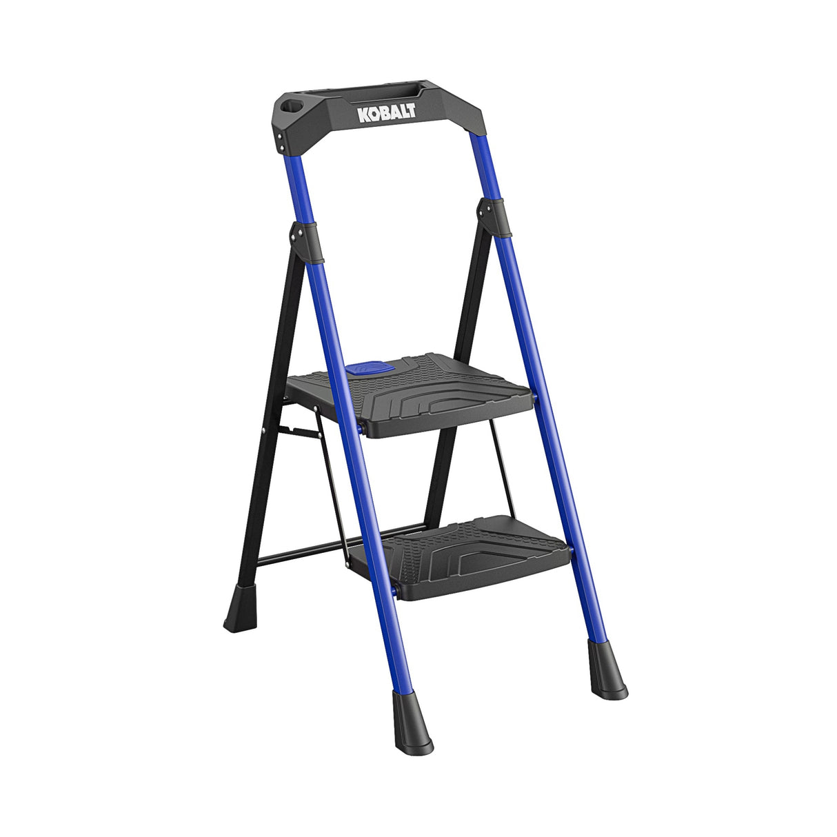 2-Step 300-lb Capacity Black Steel Foldable Step Stool 11359BLU4