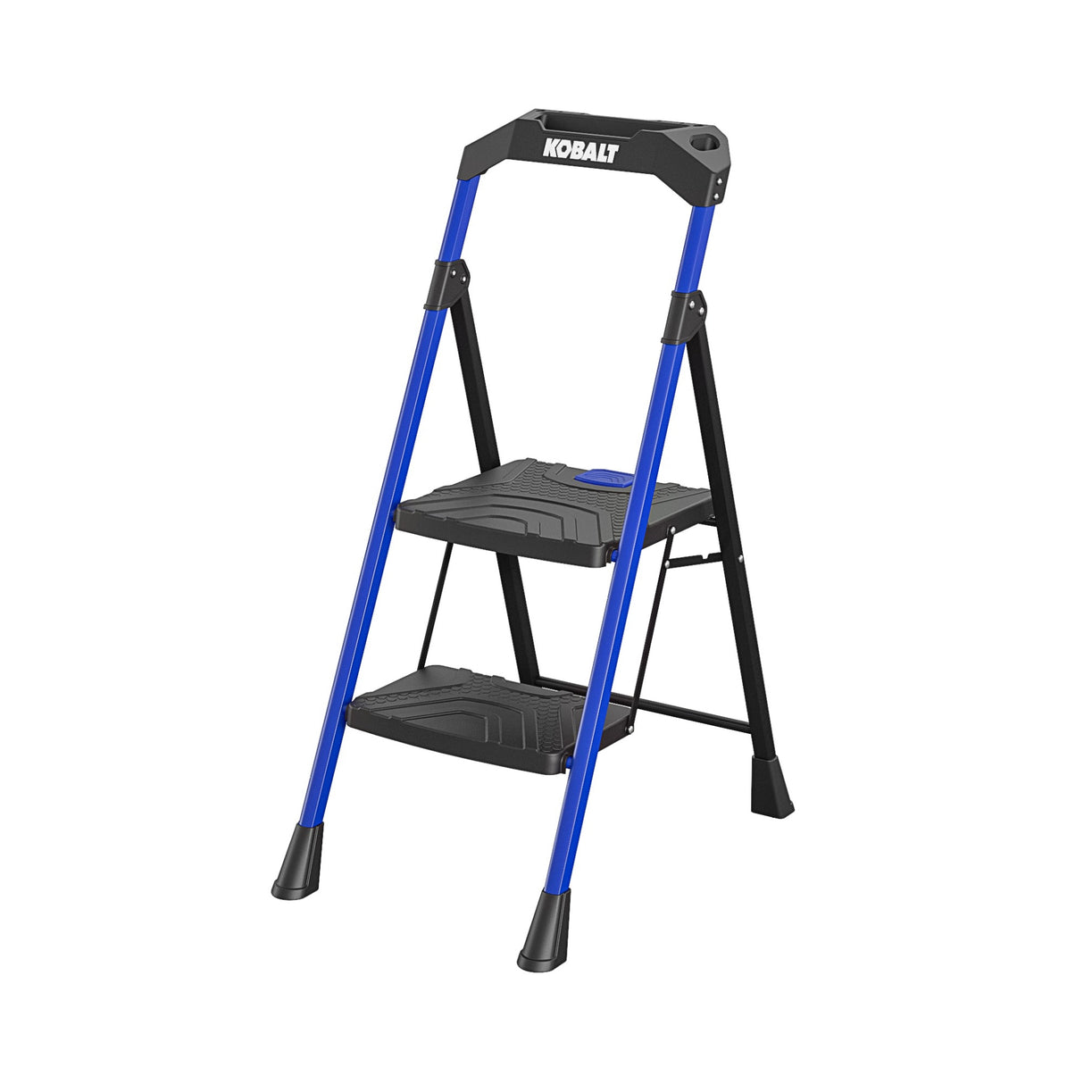 2-Step 300-lb Capacity Black Steel Foldable Step Stool 11359BLU4