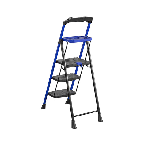 3-Step 300-lb Capacity Black Steel Foldable Step Stool 11559BLU2