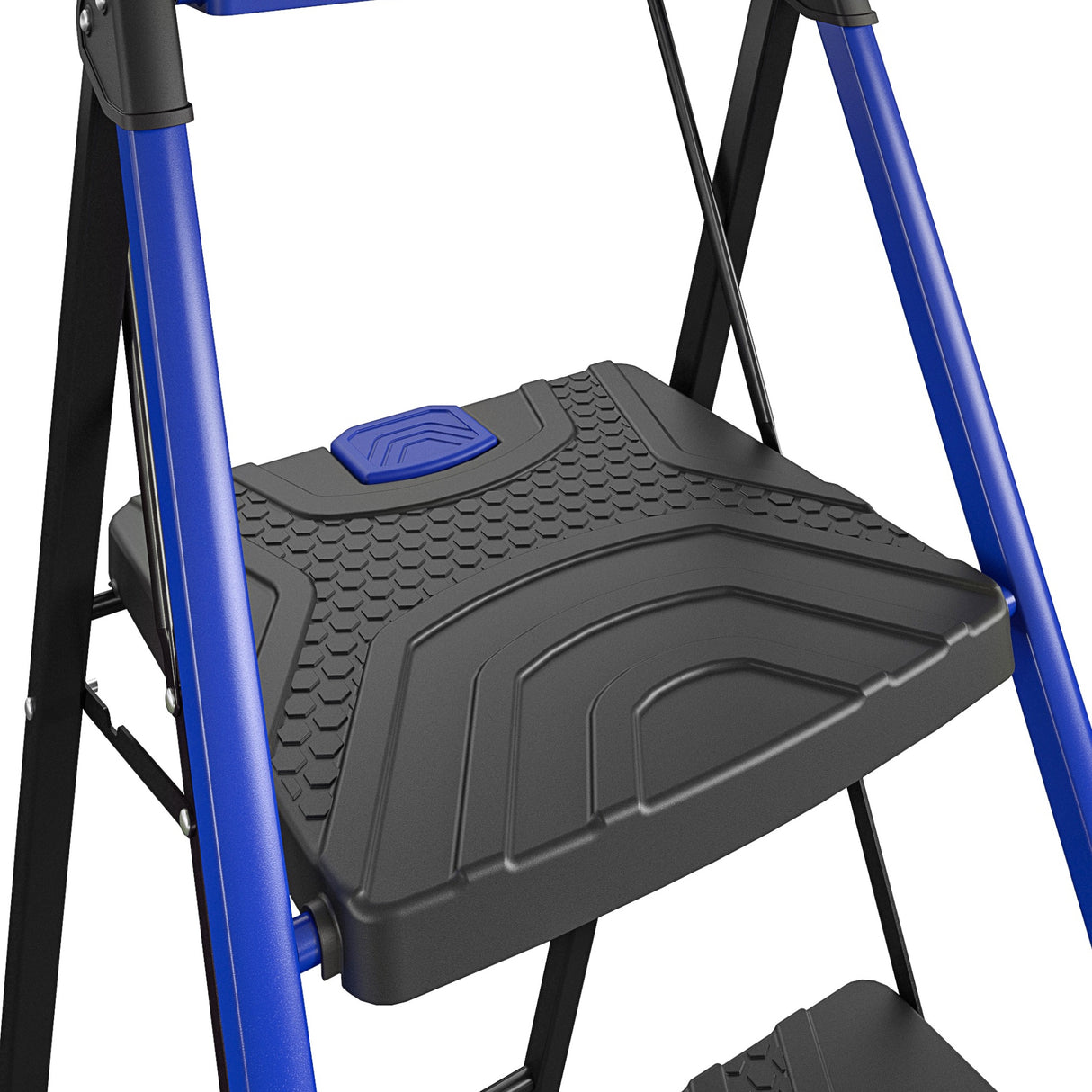 3-Step 300-lb Capacity Black Steel Foldable Step Stool 11559BLU2