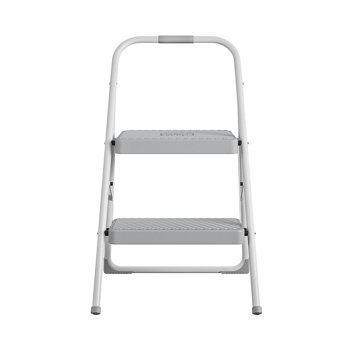 2-Step 225-lb Capacity Gray Steel Foldable Step Stool 11207WHG8