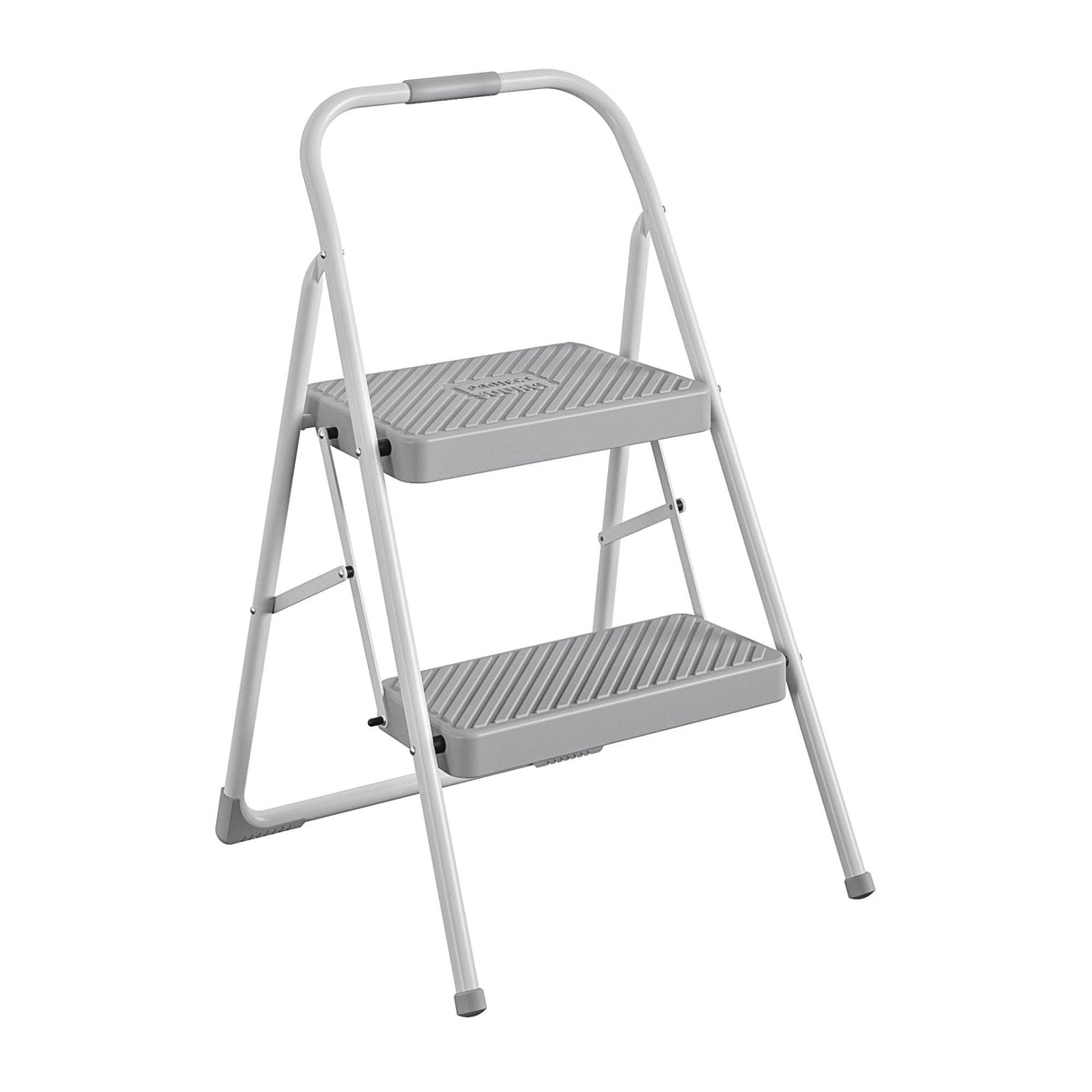 2-Step 225-lb Capacity Gray Steel Foldable Step Stool 11207WHG8