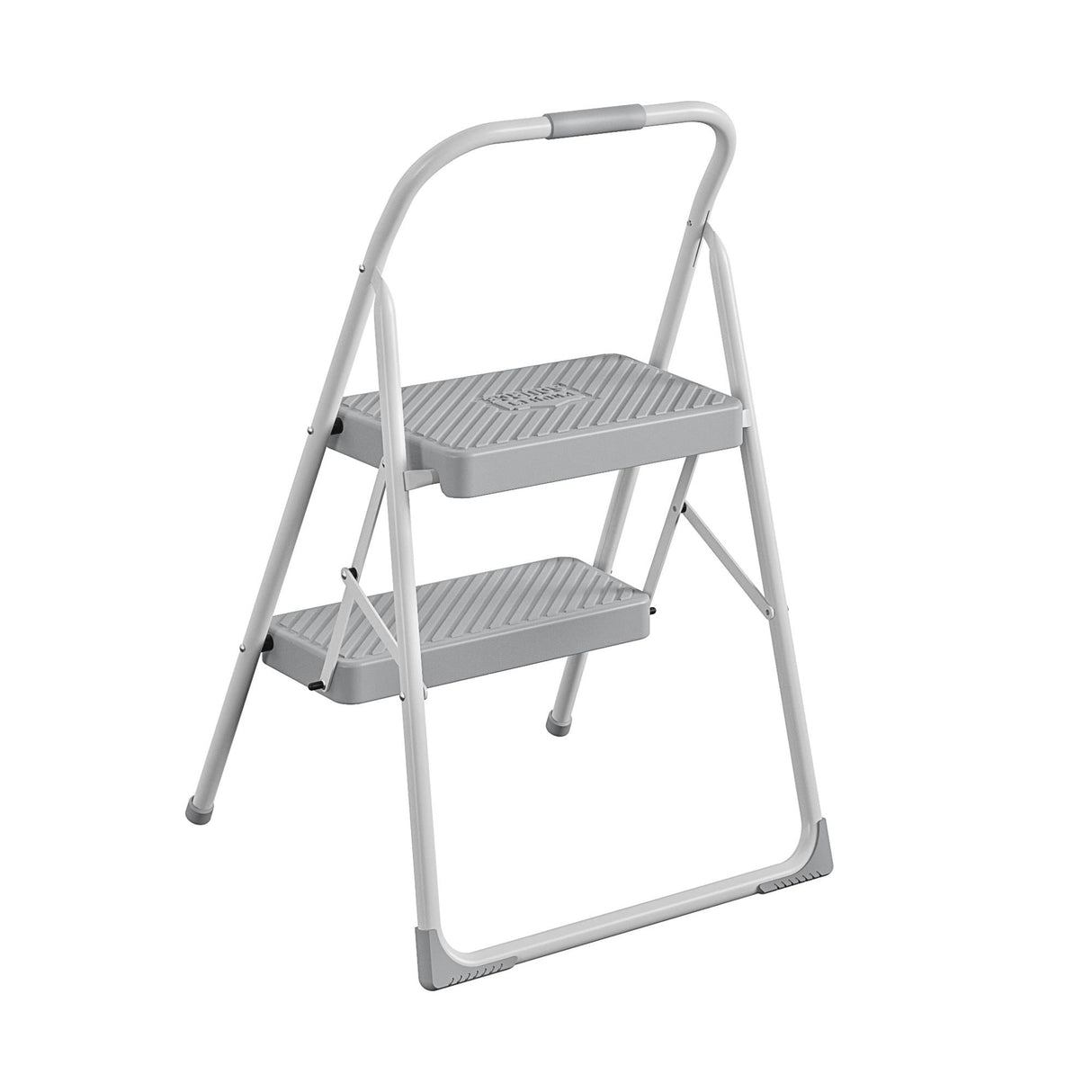 2-Step 225-lb Capacity Gray Steel Foldable Step Stool 11207WHG8