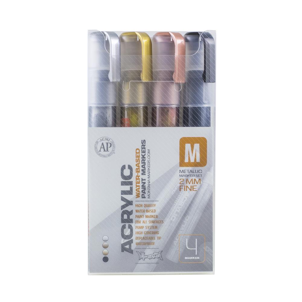 Acrylic Markers 4-Pack Metallic Paint Pen/Marker MXA385988