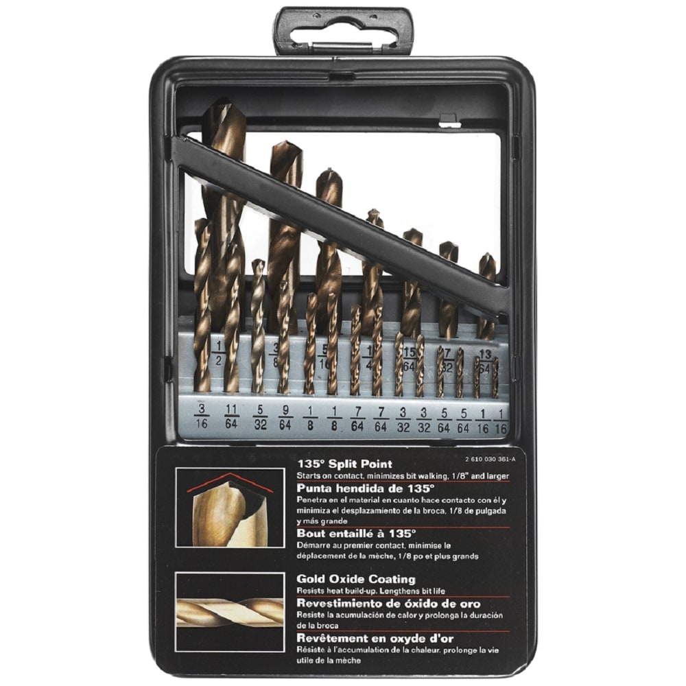 21-Piece Assorted x High-speed Steel Screw Machine Length Twist Drill Bit Set 98021