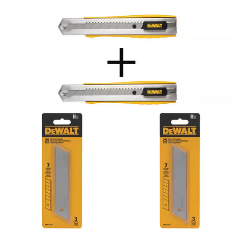 25 Mm Metal Body Snap-Off Knife (2 Piece) and 25 Mm Snap Blades (6 Piece)