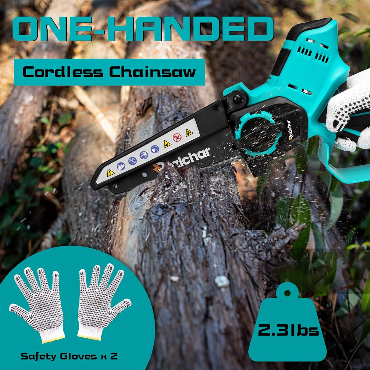 Cordless Mini Chainsaw for Makita 18V Battery, 6 Inch Battery Powered Pruning Saw with Security Lock, Replacement Chain for Tree Trimming | Wood Cutting | Home Renovation(Only Tool, No Battery)