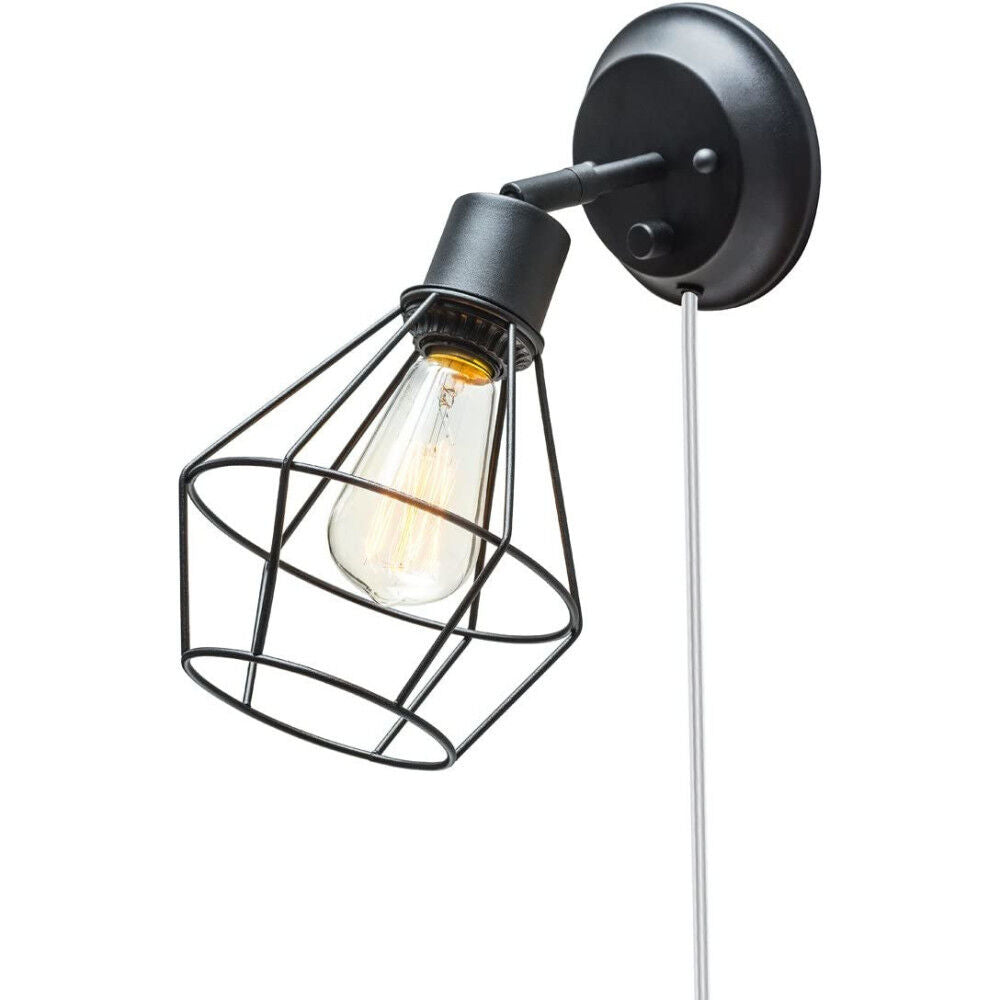 Verdum Vintage Wall Sconce Matte Black 60W 1 Light 3000178