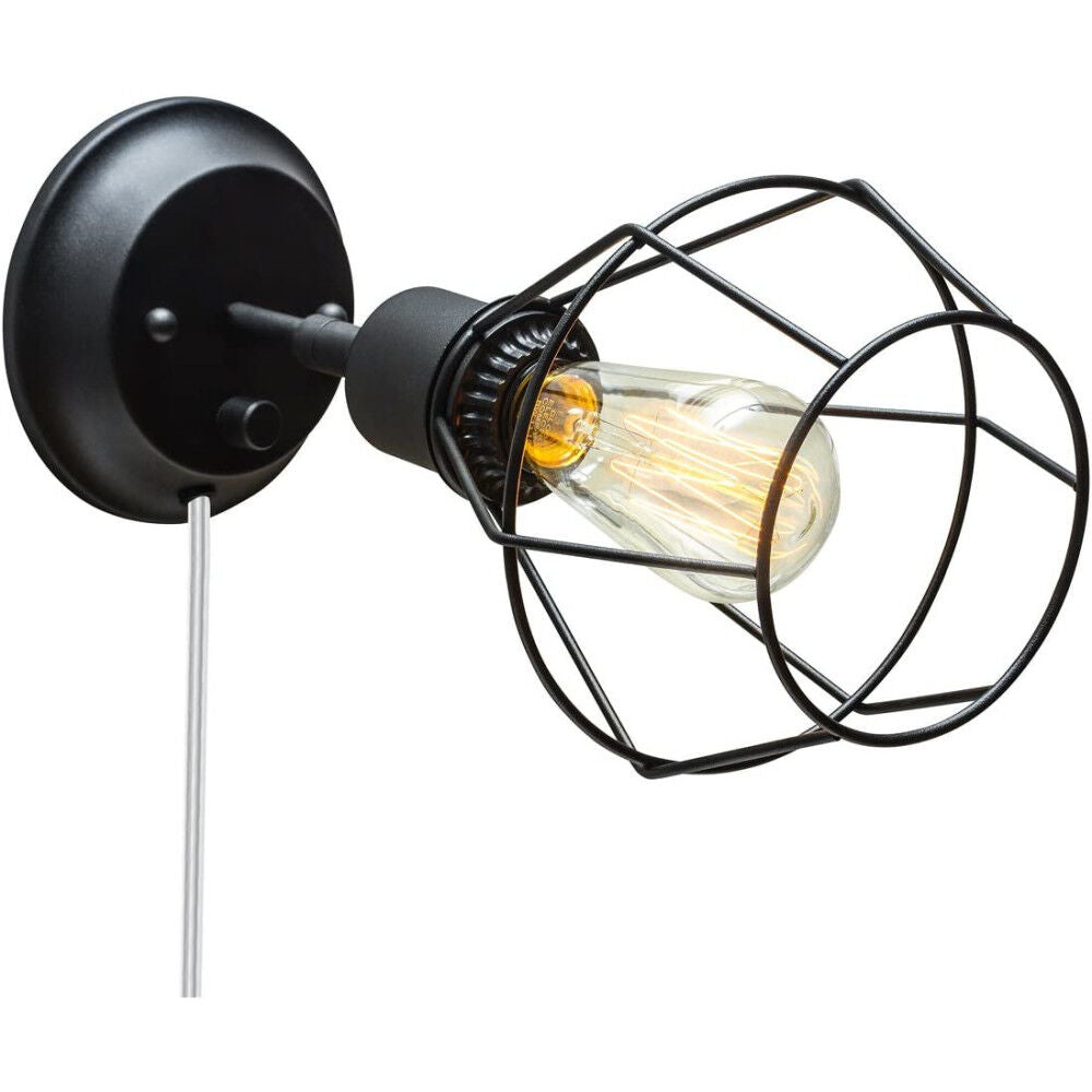 Verdum Vintage Wall Sconce Matte Black 60W 1 Light 3000178