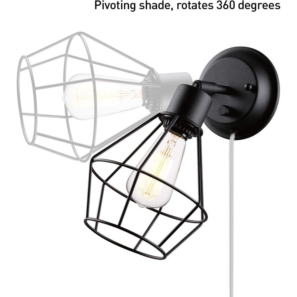 Verdum Vintage Wall Sconce Matte Black 60W 1 Light 3000178